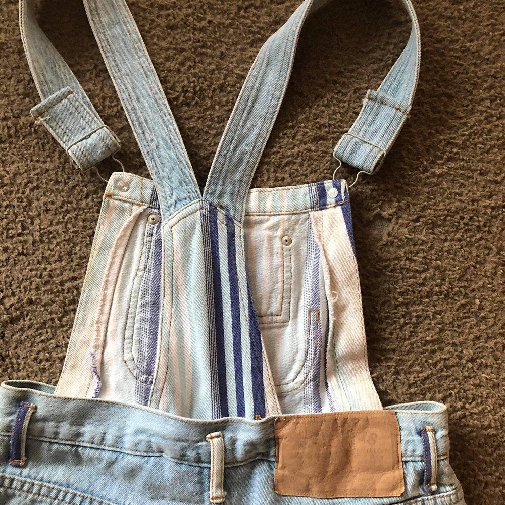 Vintage 1980s women's striped overall shorts - Picture 11 of 12